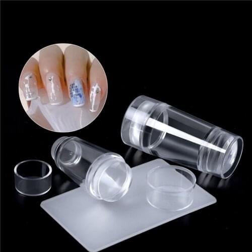 Double Heads Clear Nail Silicone Stamper French Design Printing Transferring Template Nail Tools Manicure Accessory