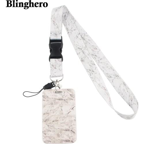 CB115 White Marble Lanyards for Key Neck Strap For ID Card Badge Gym Keychain Lanyard Key Holder DIY Hanging Rope Keychain