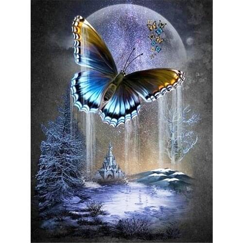 Animal Butterfly Pre-Printed 11CT Cross Stitch Set Embroidery DMC Threads Sewing Painting Hobby Handiwork Home Decor Wholesale