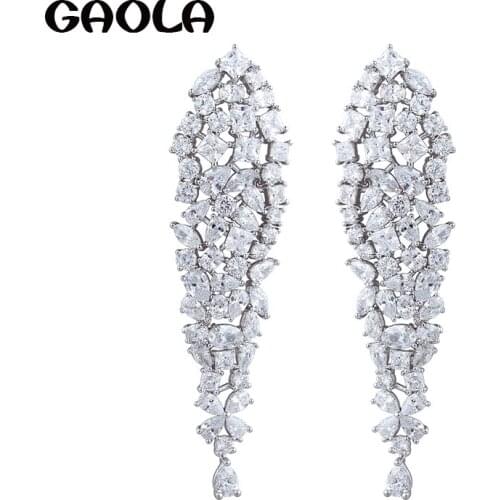 GAOLA 2017 Top Quality New Design Waterdrop Zirconia Earring Luxury Jewelry For Woman GLE6235