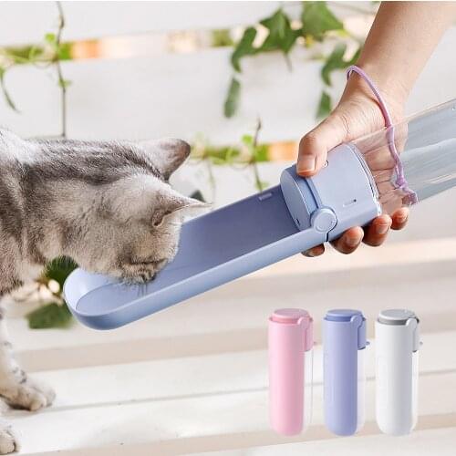 Foldable Dog Water Bottle Cat Portable Water Dispenser for Pet Outdoor Walking Hiking Travel 420ml Leakproof Dog Drinking Cup