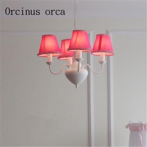 Modern simple European Style Pink Princess Room chandeliers girls room bedroom chandeliers childrens room lights