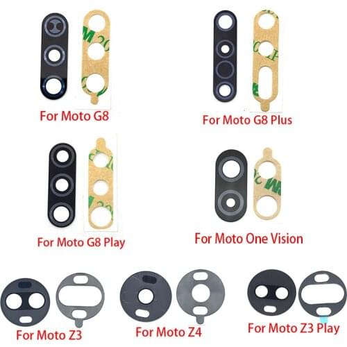 2pcs/lots Glass Camera Lens with Tape Replacement For Motorola Moto One Vision Fusion Hyper E7 G8 G9 Plus Z4 Z3 Play E 2020