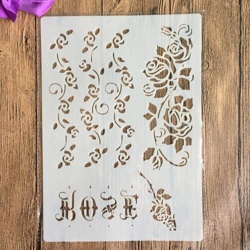 A4 29 *21cm Flowers DIY Stencils Wall Painting Scrapbook Coloring Embossing Album Decorative Paper Card Template,wall