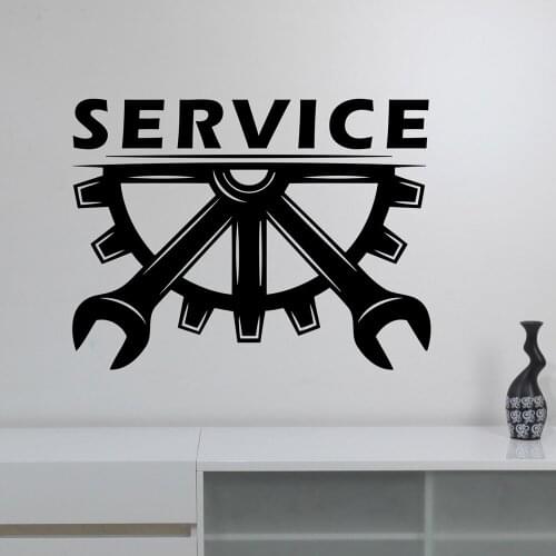 Repair Service Logo Wall Decal Vinyl Auto Car Service Wall Stickers Garage Decorations Mechanic Station Window Art Decor X863