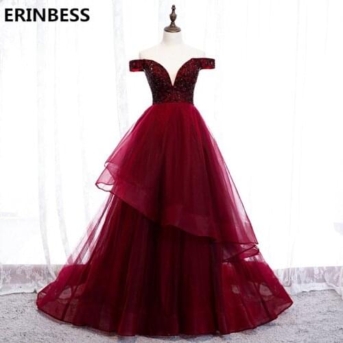 High Quality V-neck Prom Dress Burgundy A-line Long Prom Dresses Elegant Beading Lace Up Prom Dresses 2020 Robe De Soiree