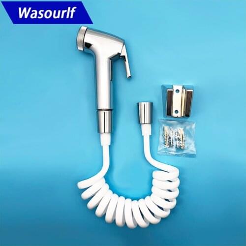Wasourlf Toilet Hand Sprayer Bidet Set Shower Hose Bidet Holder Bathroom Accessories Toilet fittings Rest Room Parts White