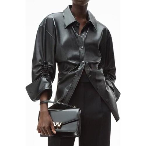 Real Sheepskin Coat Spring Women Genuine Leather Jacket Before Long After Short Pleated Sleeve New Fashion Overcoat