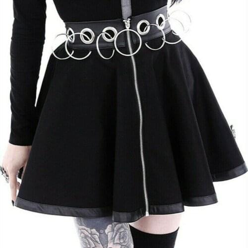 Lady Flared Mini Skater Skirt Gothic Punk Short Clubwear Black Party Fashion Hot
