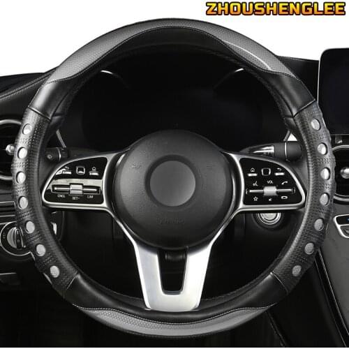 ZHOUSHENGLEE Microfiber Leather Car Steering Wheel Cover For Daihatsu Terios Sirion Mira Cuore YRV Ayla Sigra Xenia Luxio