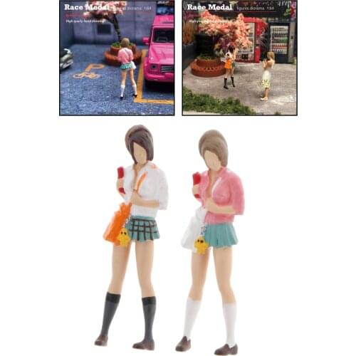 1/64 Scale Model Characters Lady People Building Table for Ornaments