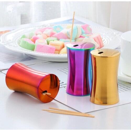 1Pcs Toothpick Box European Style Sleek High-End Mini Toothpick Holder Kitchen Accessories Home Desktop
