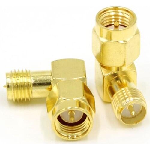 1pc NEW SMA Male Plug to RP-SMA Female Jack RF Coax Adapter convertor Right Angle Goldplated wholesale