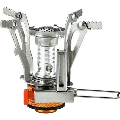 1PC Portable Camping Stove Mini Backpack Stove With Piezoelectric Ignition Adjustable Valve Ultra-light Pocket Camping Stove