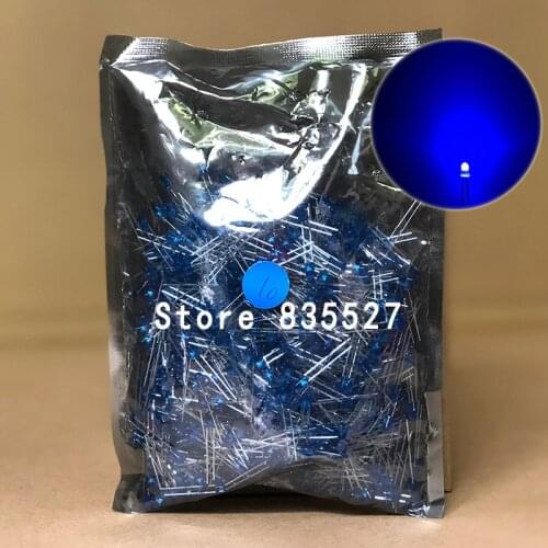 1000pcs/lot 3mm blue in the color DIP Round LED light emitting diode short legs For DIY lights LEDS Light Beads New original F3