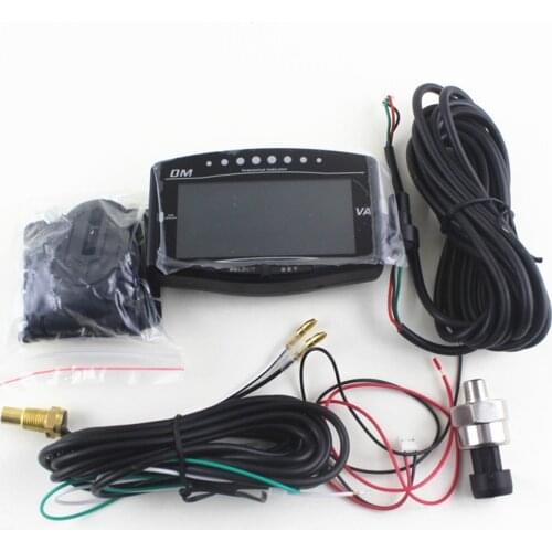 12v-24v Car Truck LCD Digital Oil Pressure Gauge/Volt Voltmeter /Water Temperature Gauge/Fuel Gauge /Tachometer 5 Function in 1