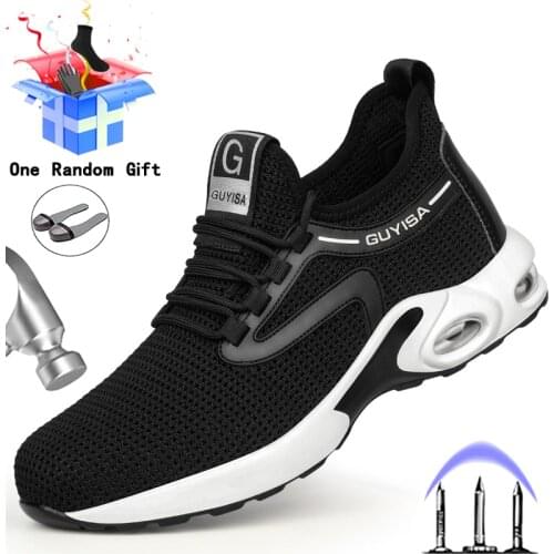 2021 Safety Shoes Men Work Sneakers Men Security Boots Steel Toe Shoes Anti-Smashing Work Boots Men Puncture-Proof Work Shoes