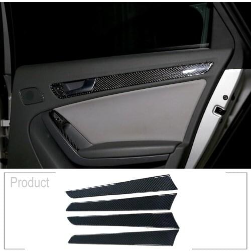 4 Pcs Soft Carbon Fiber Interior Door Decorative Panel 3D Interior Accessories Sticker For Audi A4L / A5 2009-2016