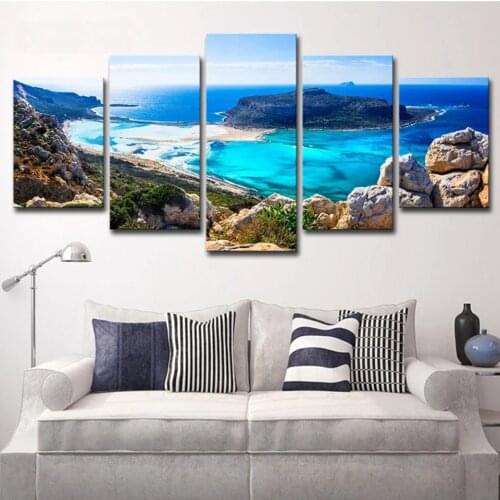 5 Palen 5d diy diamond painting Beautiful Natural Scenery Blue Sea Island In The Sea embroidery full square/round diamond mosaic