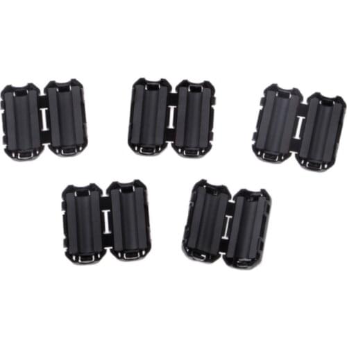 5 Pcs 5mm Clip-On Ferrite Ring Core Noise Suppressor For EMI RFI Clip Cable Active Components Filters