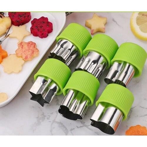 Z50 9/12pcs Fruit Star Shape Cutter Vegetable Cut Flower Mould Fondant Cake Cookie Plunger Mold Kitchen Cooking Tools