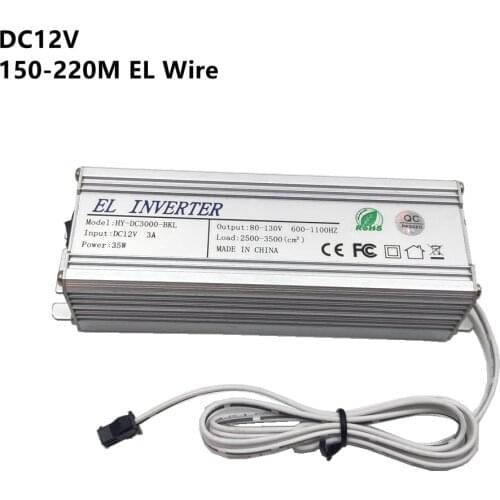 DC12V Power Supply Adapter Driver Controller Inverter For 150-220M El Wire Electroluminescent Light