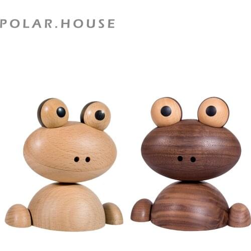 Bedroom Decor Accessories Wood Frog Aromatherapy Wooden Animal Figurines For Living Room Home Decoration Arts & Crafts Luxury