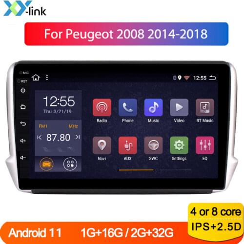 10 inch Android 8.1 Car Multimedia video player For Peugeot 2008 208 cable 2012-2018 car radio GPS Navigation system stereo dvd
