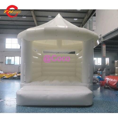 Free shipping to door, PVC White wedding bouncy castle,15x14ft inflatable bounce jumper house