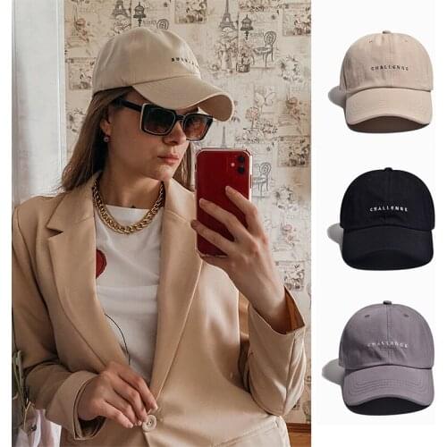 Women Letter Embroidery Baseball Cap Solid Color Cotton Snapback Hip Hop Hats Female Spring Summer Outdoor Adjustable Sun Hat