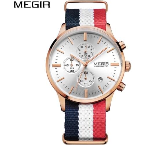MEGIR Original Men Watch Women Watches Fashion Sport Quartz Watches Canvas Strap Wristwatch Relogio Masculino Clock Men 2011new