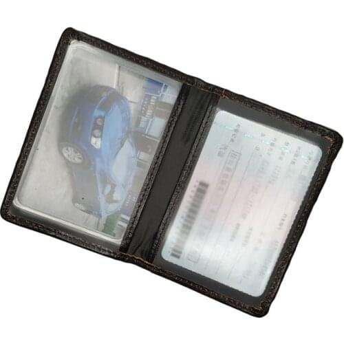 Genuine Leather Cover For Drivers Documents 2021 New Bring Business Men Card Holder Women Name ID Credit Bank Card Case Fashion