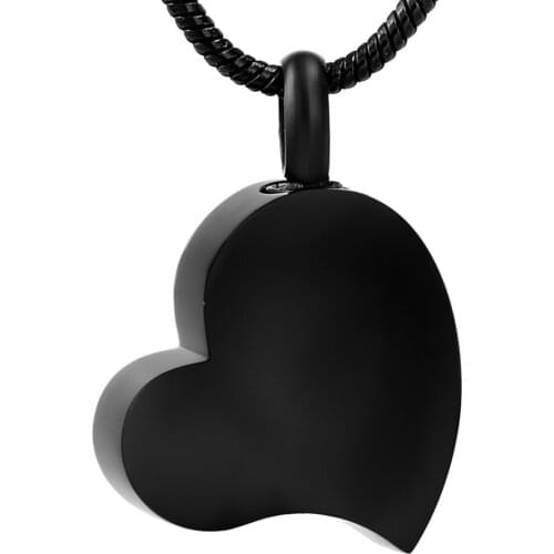 CMJ8549 Black Plated Funeral Bone Ash Memorial Urn Pendant Necklace Stainless Steel Cremation Jewelry for ashes Free Engrave