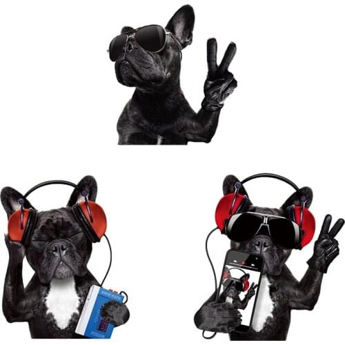 NEW Music Dog Decoration Stickers Diy Patches For Clothes Dog With Headphones Washable Denim Patches Non-toxic