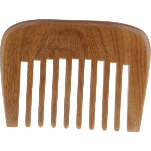 2 Packs Travel Portable Wooden Hair Beard Comb Wide Tooth Detangler Comb Handmade Sandalwood Pocket Comb