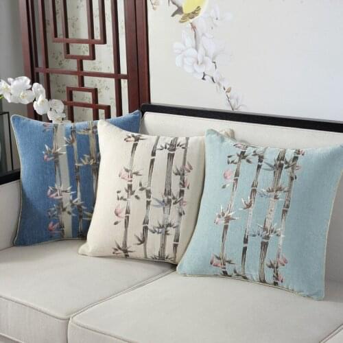 GY0113 Chenille Bamboo Wedding Cushion Case (No Filling) 1PC Polyester Home Decor Bedroom Decorative Sofa Car Throw Pillows