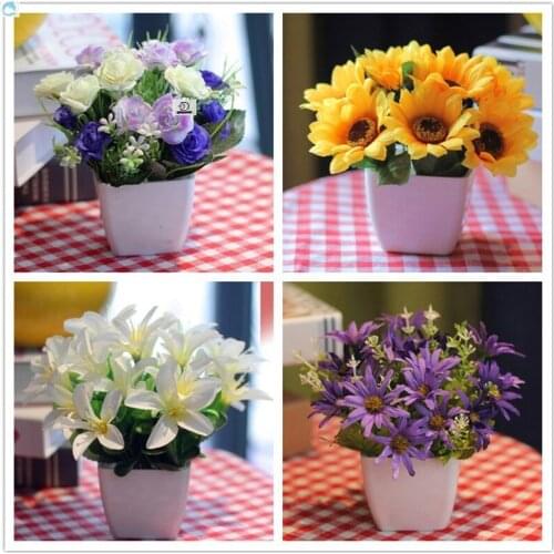 Simulation plant ornaments living room bedroom furnishings plastic false flowers home desktop decorations potted modern