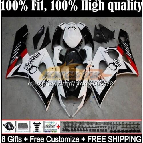 Injection For SUZUKI GSXR-1000 GSXR1000 GSX R1000 K5 12CL.7 GSX-R1000 05 06 GSXR 1000 1000CC CC 2005 2006 Fairing PRAMAC white