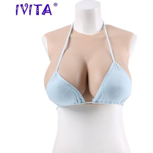 IVITA 100% Realistic Silicone Breasts Fake Boobs G Cup Enhancer for Crossdresser Transgender Drag Queen Shemale Fashion Cosplay