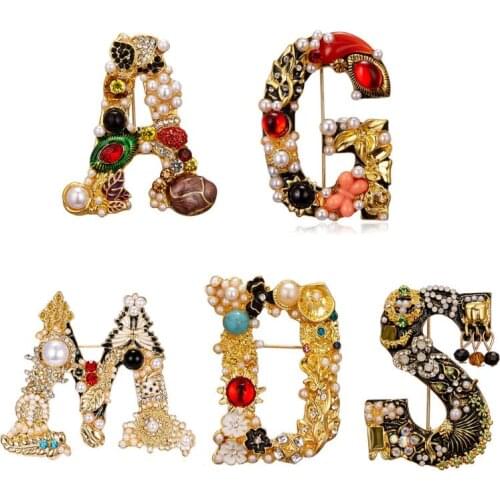 JAVRICK Brooches Letter On Clothes