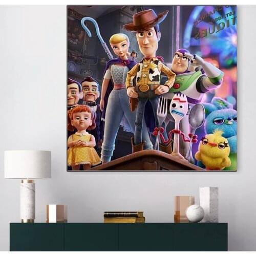 Disney Toy Story Oil on Canvas Painting on The Wall Art Poster and Print Wall Art Picture for Living Room Home Decoration