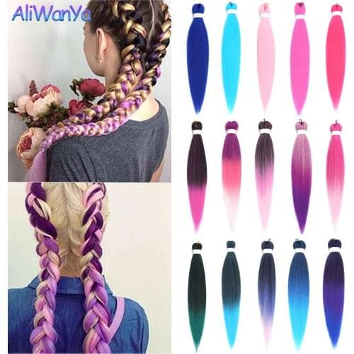 Jumbo Braids Ombre Braiding Hair Synthetic Hair Crochet Braiding Hair Ombre Pink Purple AKanekalon Easy Braiding Fashion Trend
