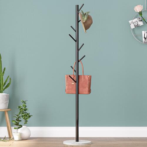Marble Simple Hanger Floor Bedroom Coat Rack Small Clothes Rack Bag Rack Household Wrought Iron Hanger