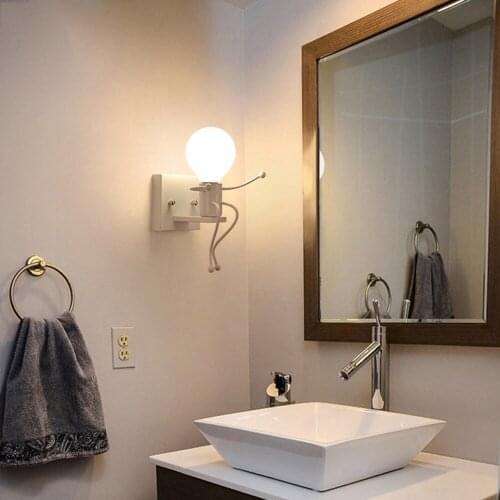 Wall Light Bath Light Modern Robot Double Head Indoor Creative Personality Bedside Corridor Hanging Lamp For Room Wall Lamp