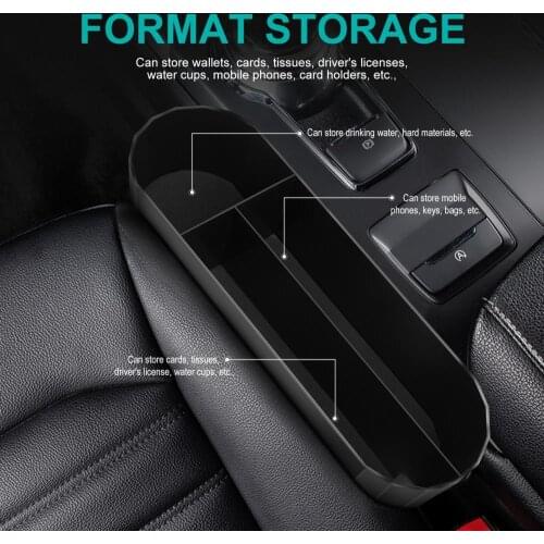 Car Seat Organizer Multifunctional Detachable Storage Car Console Filler with Cup Holder for Cellphones Wallets Cards