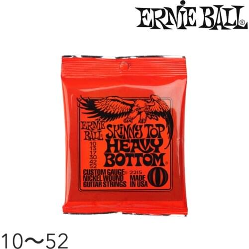 Original Ernie Ball 2215 Skinny Top - Heavy Bottom Electric Guitar Strings Nickel Wound Set, .010 - .052 Peg Winder