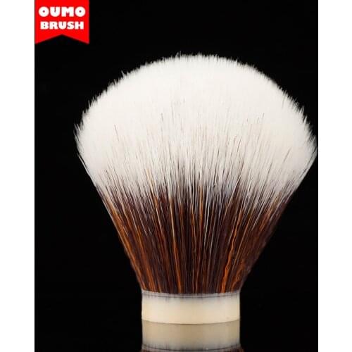 OUMO BRUSH- Synthetic hair shaving brush knots Coffee bottom white tip