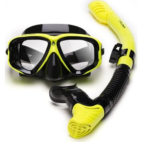 Adult Wide View Myopia Swimming Goggles Silicone Diving equipment Tempered Glass Diving Mask Snorkel Set