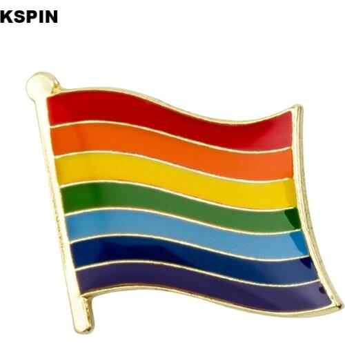 Rainbow flag pin lapel pin badge 10pcs a lot Brooch Icons KS-0253