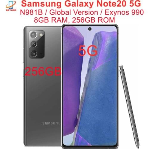 Samsung Galaxy Note20 5G N981B/DS Global Version 6.7" 8GB RAM 128GB Octa Core NFC 64MP+12MP+12MP Original Cell Phone